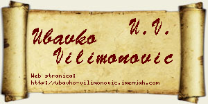 Ubavko Vilimonović vizit kartica